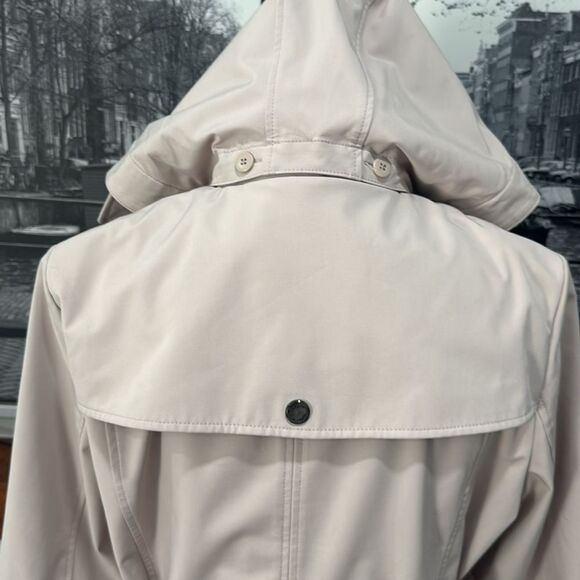 Calvin Klein hooded double-breasted water-resistant trench coat Large Cream - Picture 10 of 12
